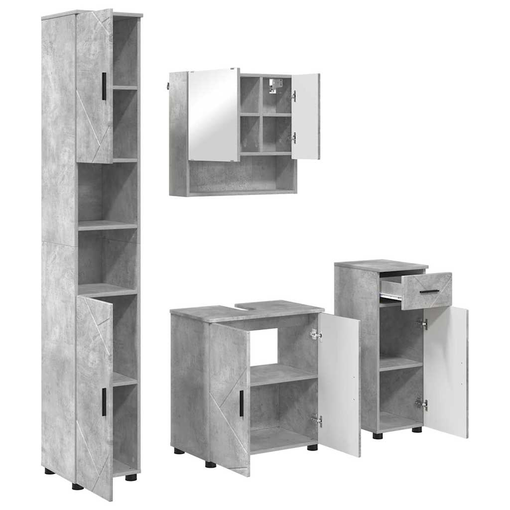 Badrumsmöbelset 4 pcs Betonggrå 61 x 35 x 64 cm