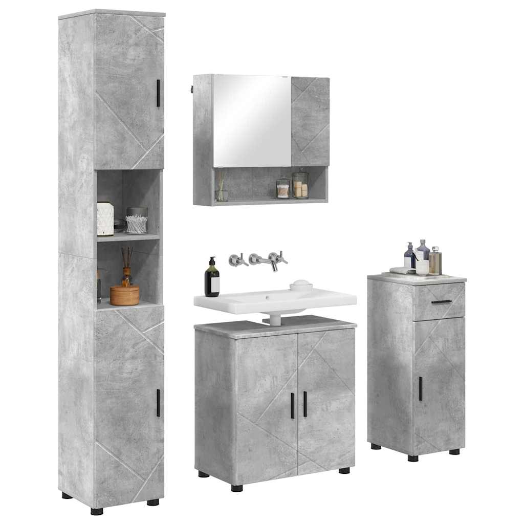 Badrumsmöbelset 4 pcs Betonggrå 61 x 35 x 64 cm