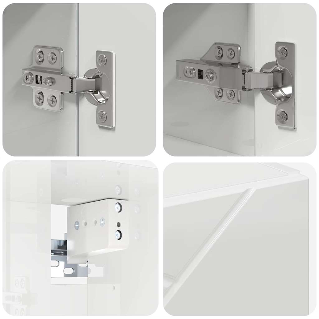 Badrumsmöbelset med låda 4 pcs Högglans Vit 61 x 35 x 64 cm