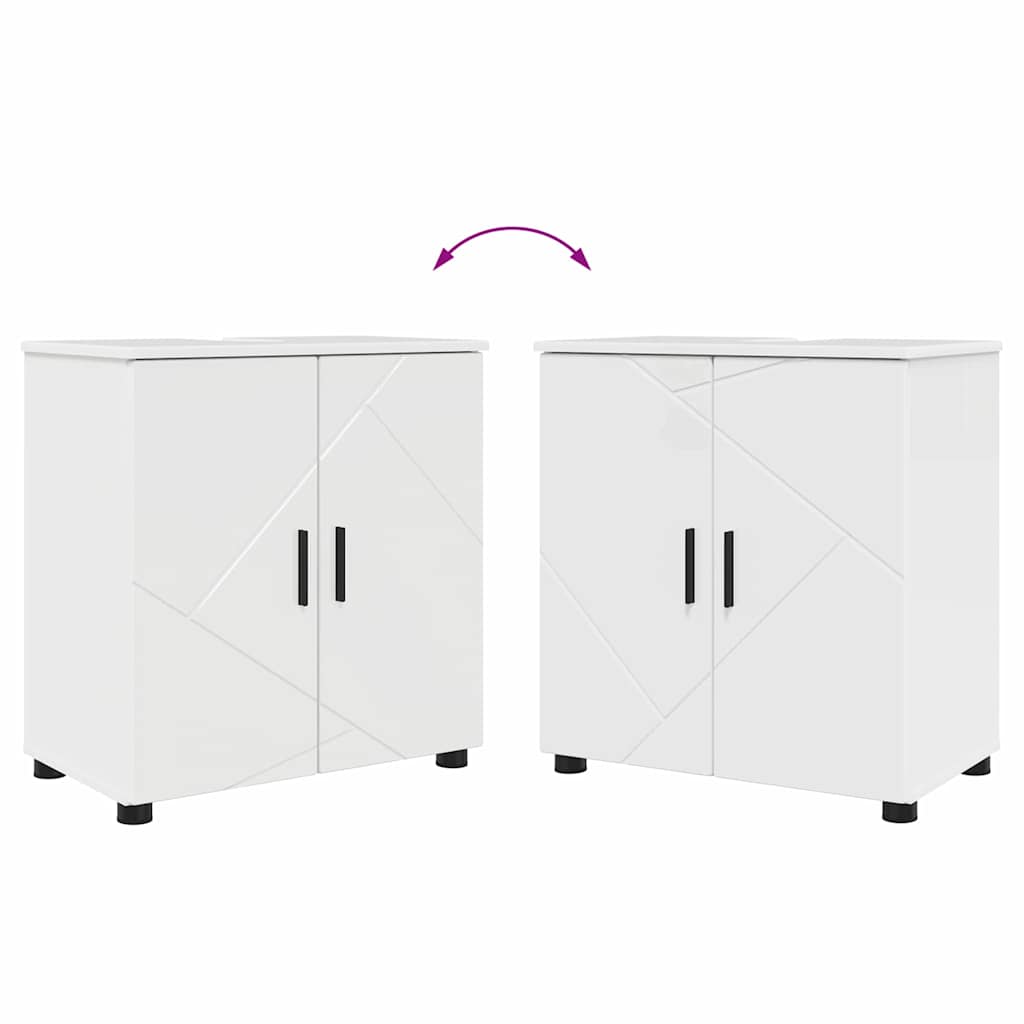 Badrumsmöbelset med låda 4 pcs Högglans Vit 61 x 35 x 64 cm