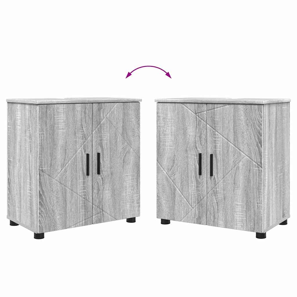 Badrumsmöbelset med låda 4 pcs Sonoma Grå 61 x 35 x 64 cm