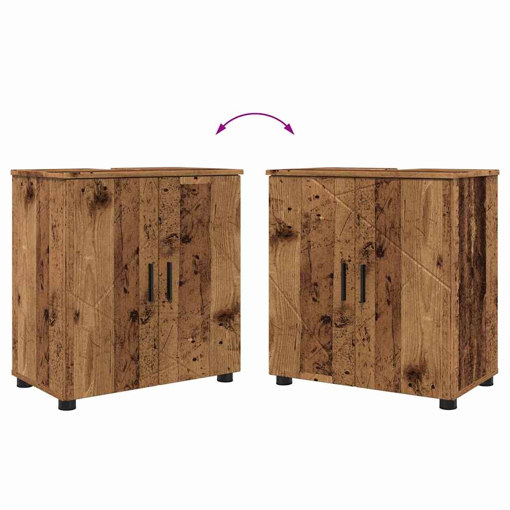 Badrumsmöbelset med låda 4 pcs Åldrat Trä 61 x 35 x 64 cm
