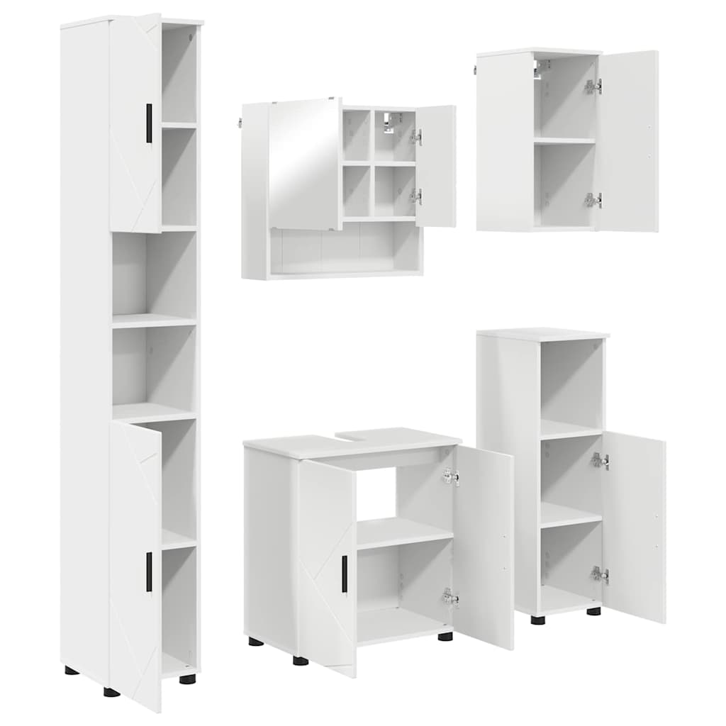 Badrumsmöbelset 5 pcs Vit 61 x 35 x 64 cm