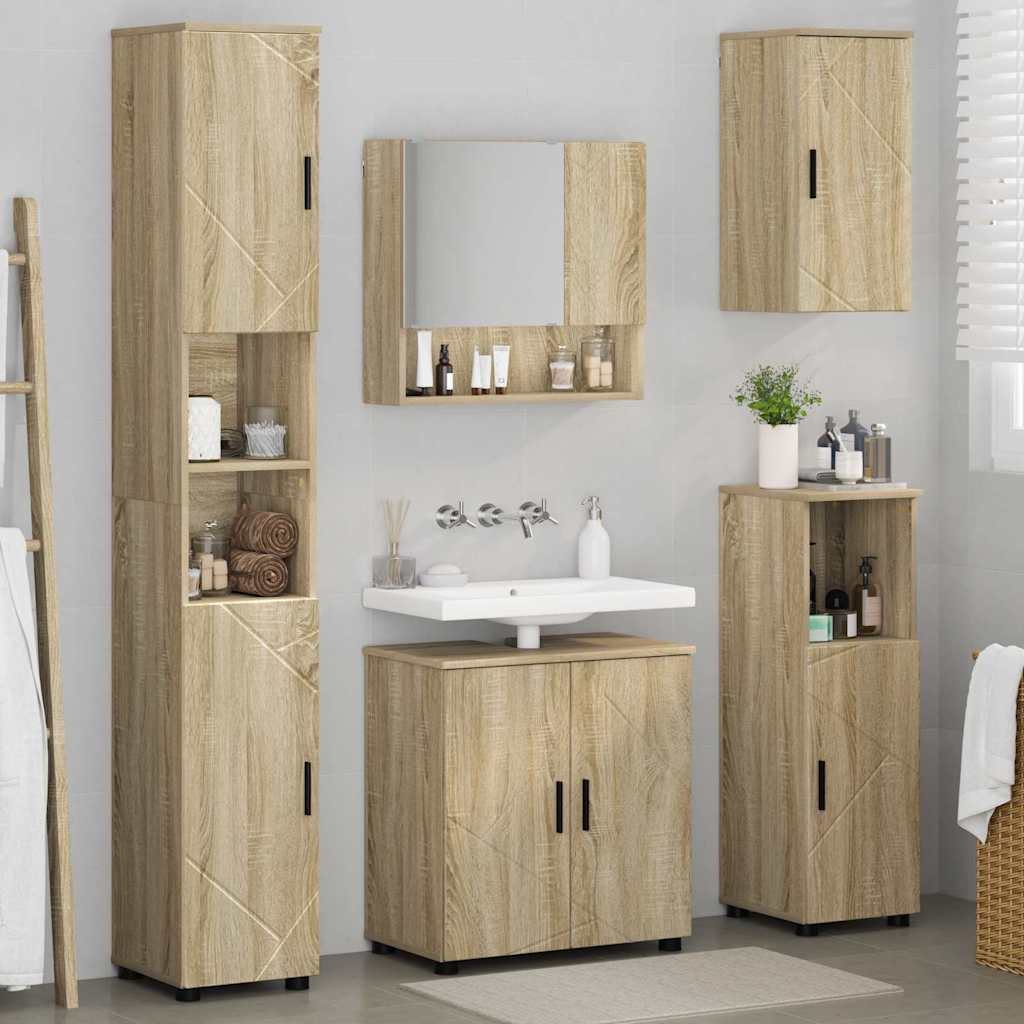 Badrumsmöbelset 5 pcs Sonoma Ek 61 x 35 x 64 cm