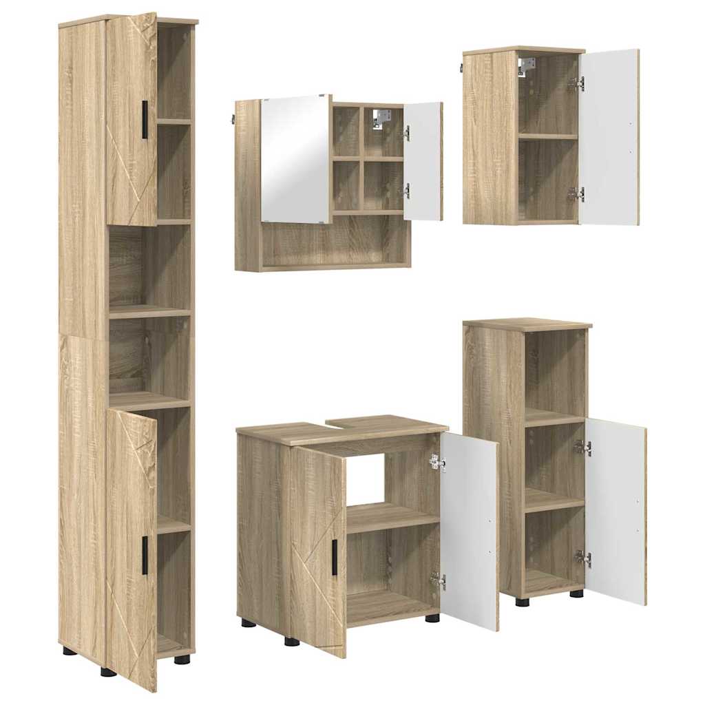 Badrumsmöbelset 5 pcs Sonoma Ek 61 x 35 x 64 cm