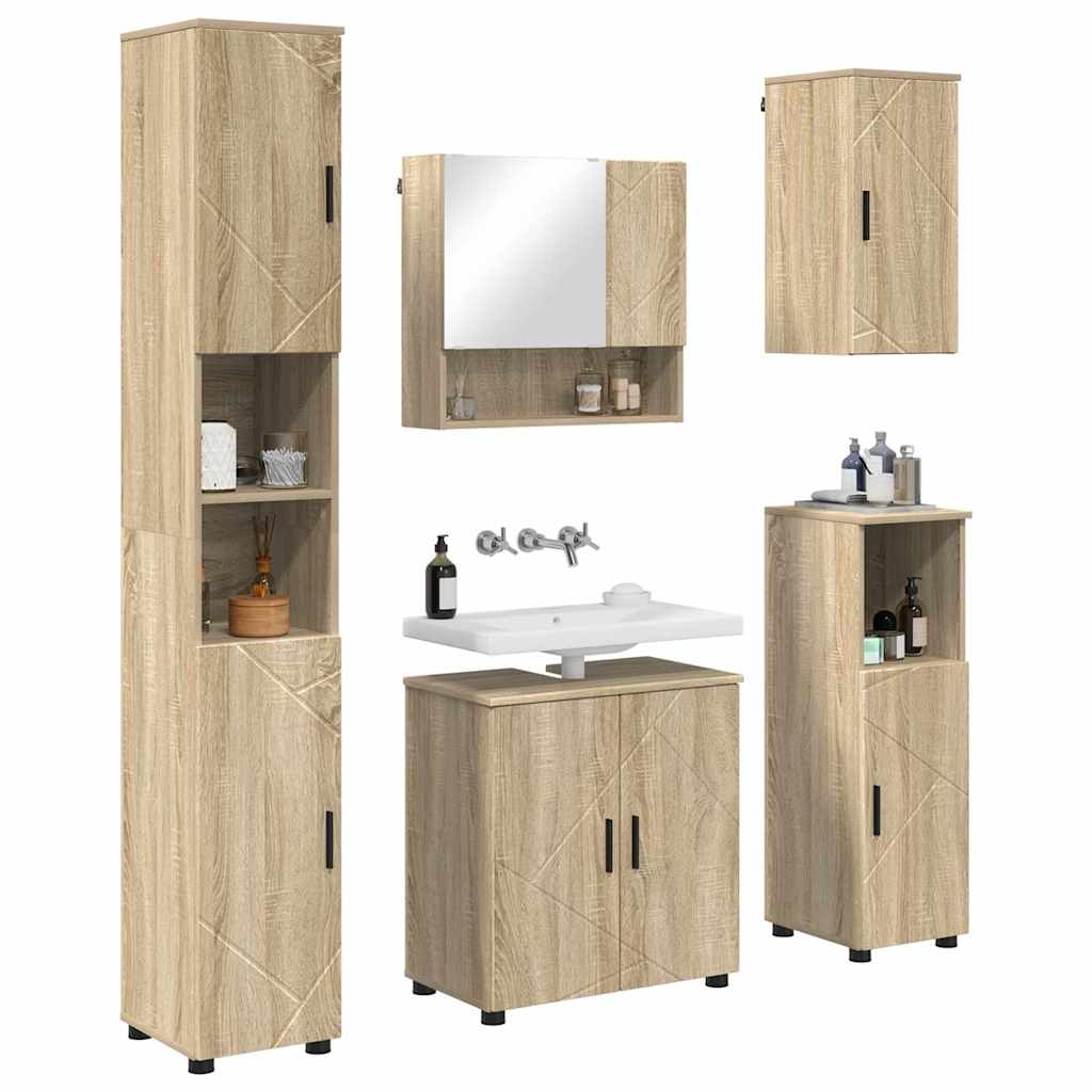 Badrumsmöbelset 5 pcs Sonoma Ek 61 x 35 x 64 cm