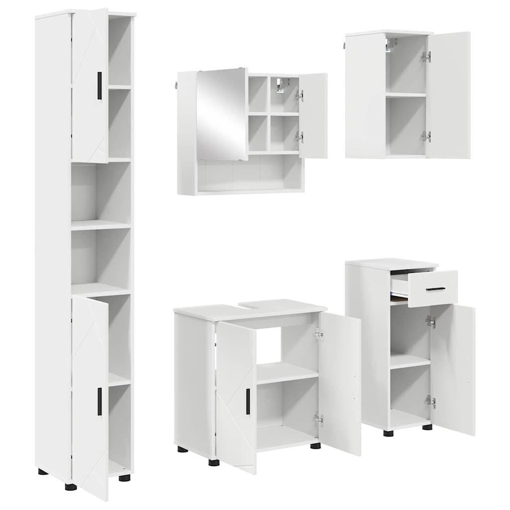 Badrumsmöbelset 5 pcs Vit 61 x 35 x 64 cm