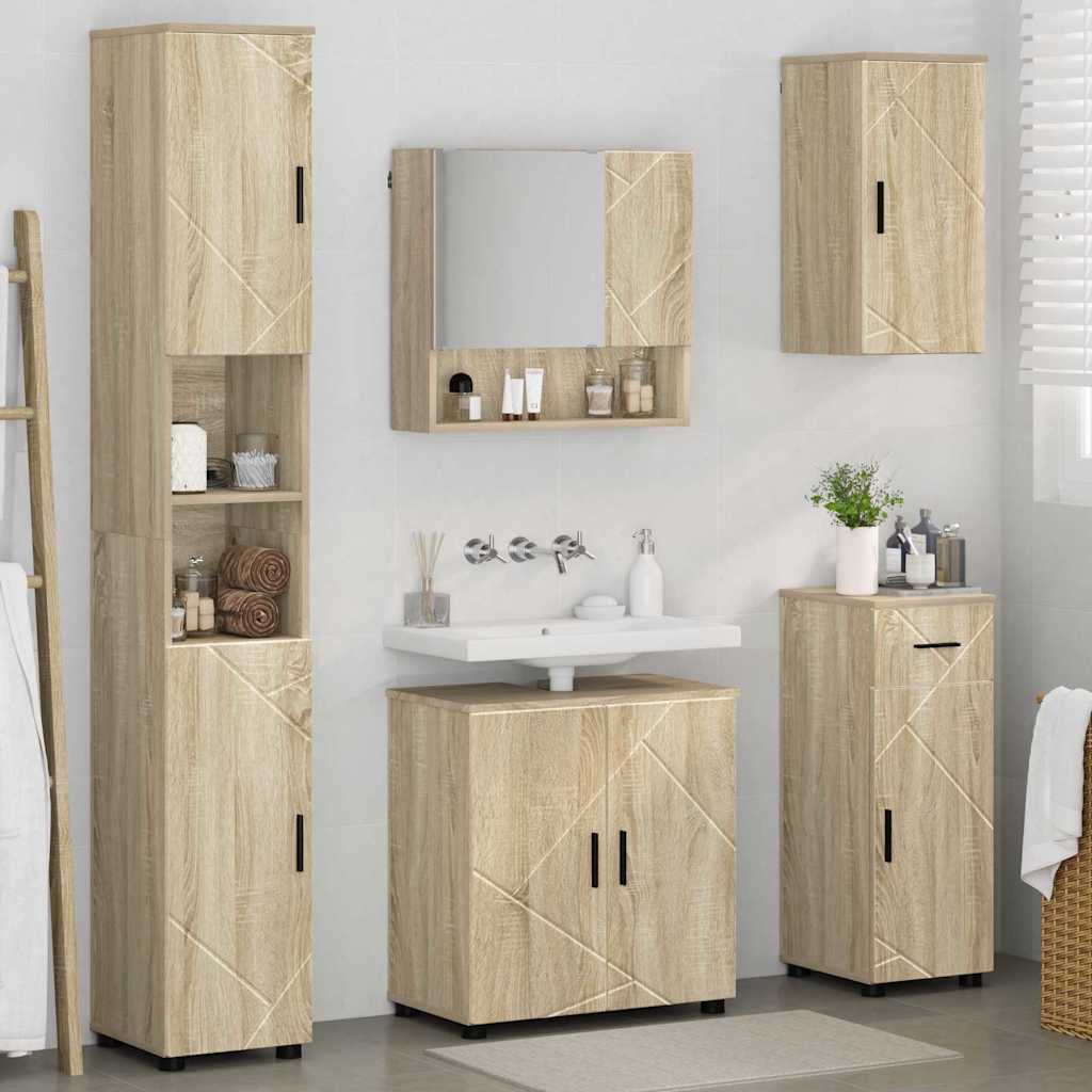 Badrumsmöbelset 5 pcs Sonoma Ek 61 x 35 x 64 cm