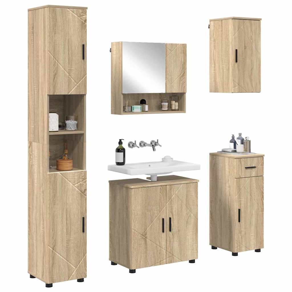 Badrumsmöbelset 5 pcs Sonoma Ek 61 x 35 x 64 cm