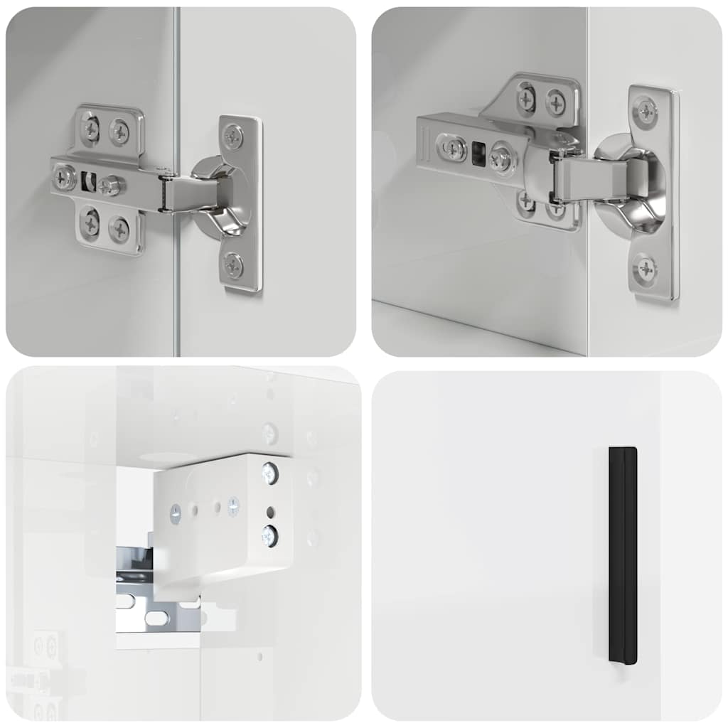 Badrumsmöbelset med låda 5 pcs Högglans Vit 61 x 35 x 64 cm