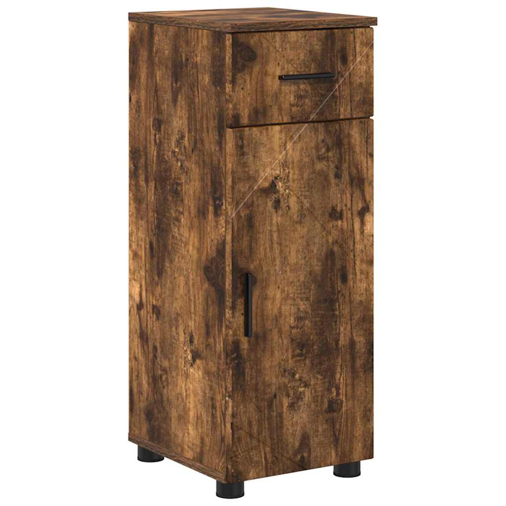 Badrumsmöbelset med låda 5 pcs Rökfärgad Ek 61 x 35 x 64 cm