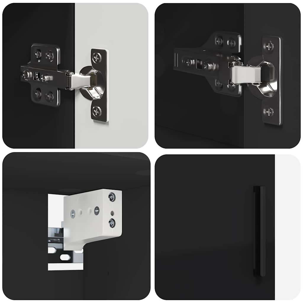 Badrumsmöbelset 4 pcs Svart 61 x 35 x 64 cm