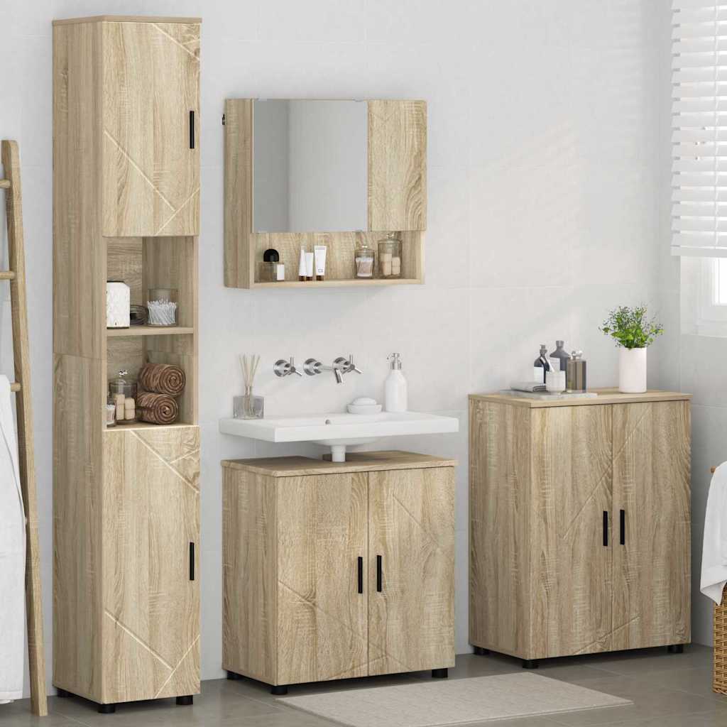 Badrumsmöbelset 4 pcs Sonoma Ek 61 x 35 x 64 cm