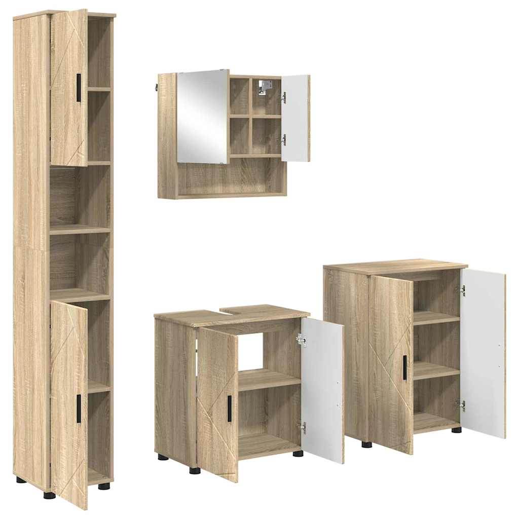 Badrumsmöbelset 4 pcs Sonoma Ek 61 x 35 x 64 cm