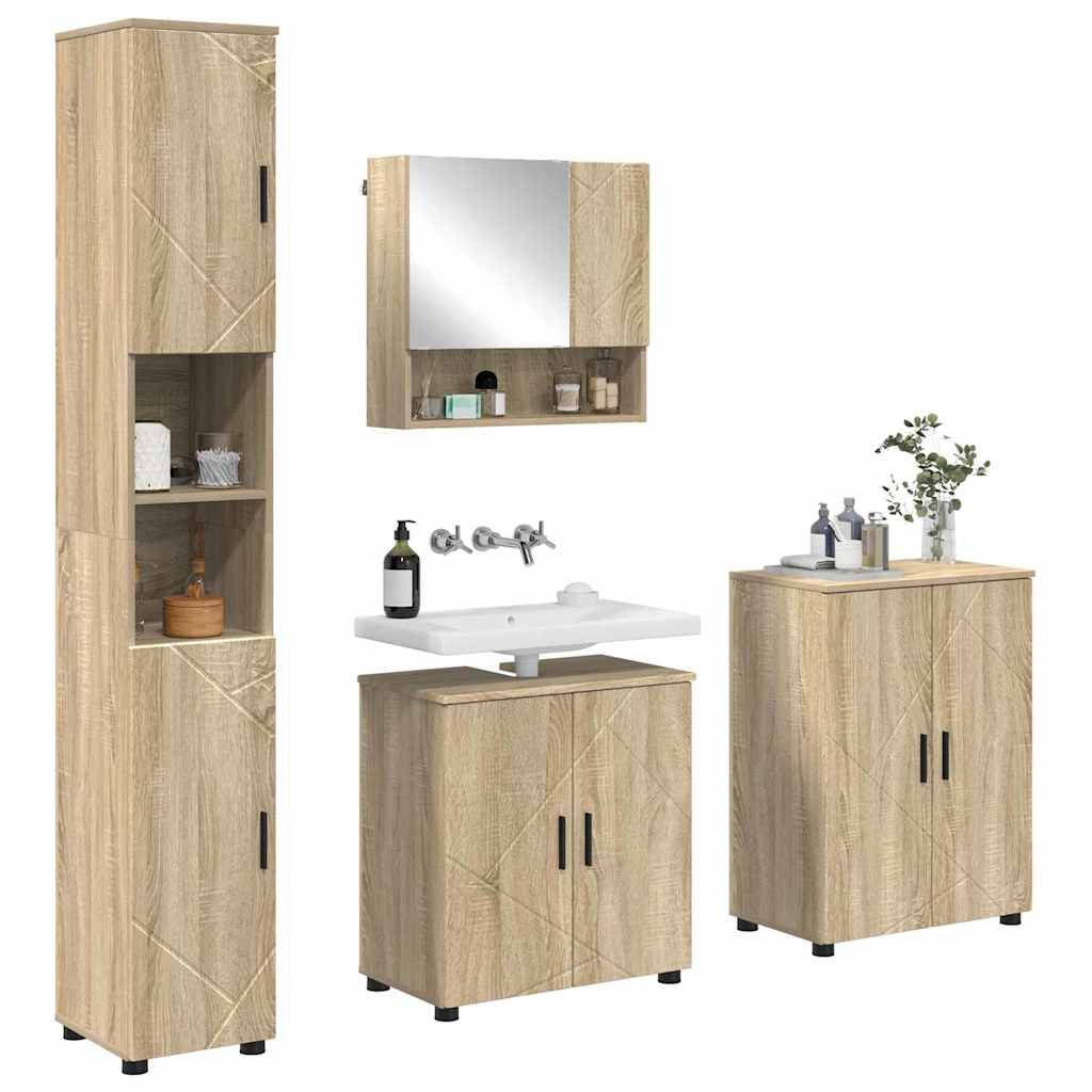 Badrumsmöbelset 4 pcs Sonoma Ek 61 x 35 x 64 cm