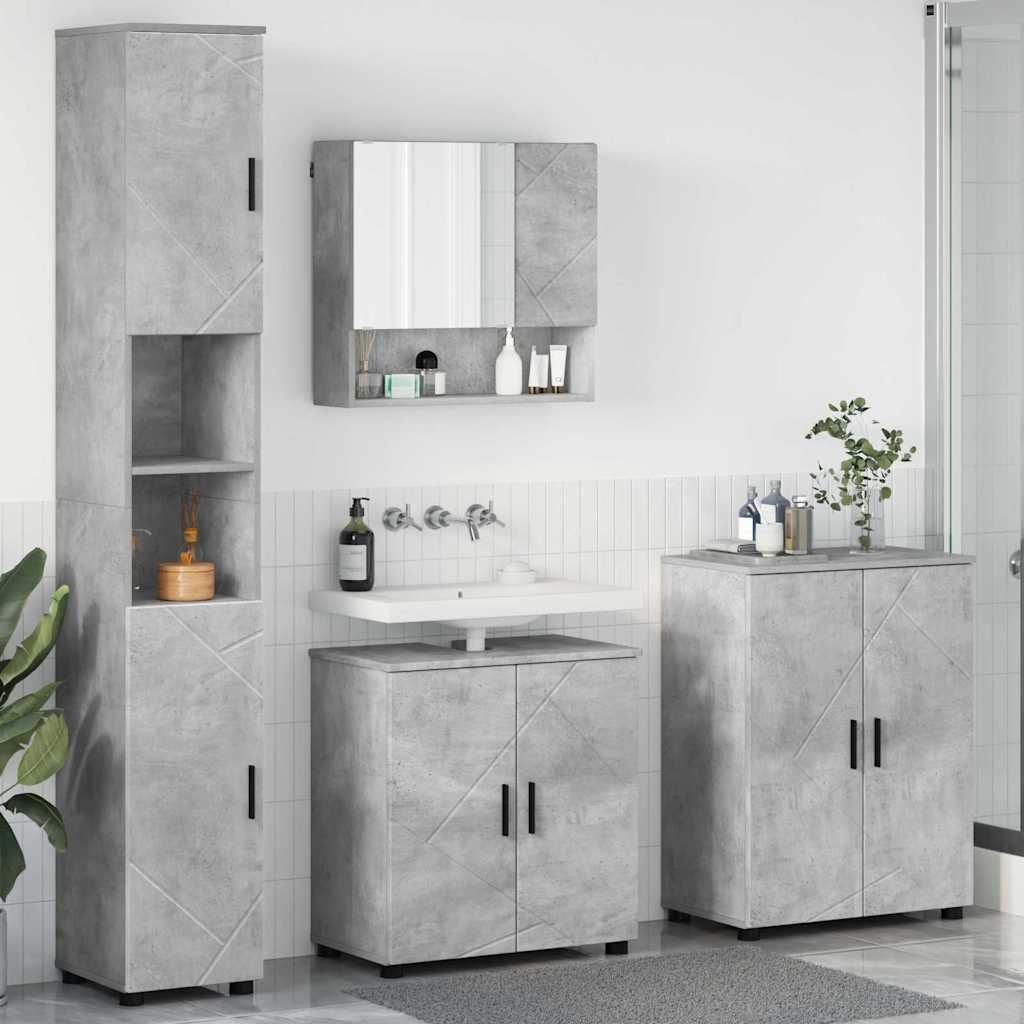 Badrumsmöbelset 4 pcs Betonggrå 61 x 35 x 64 cm