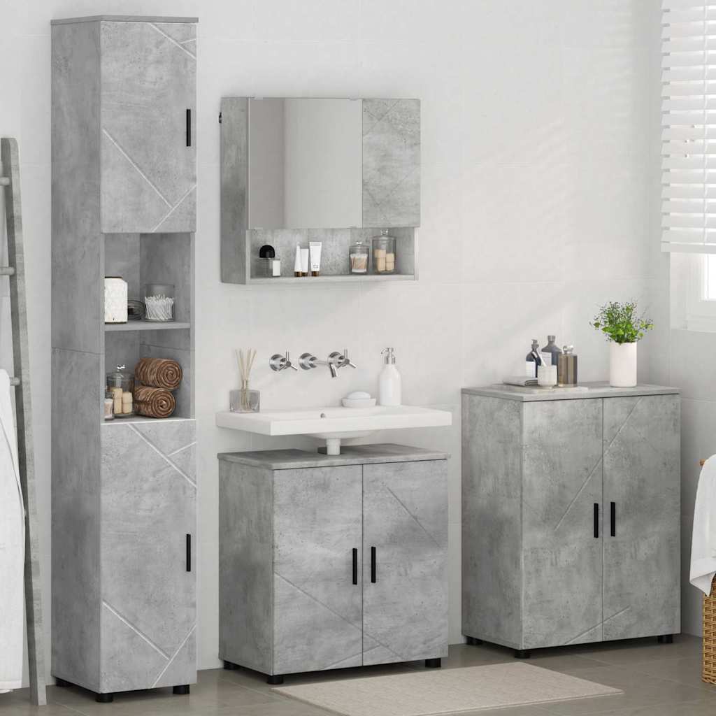 Badrumsmöbelset 4 pcs Betonggrå 61 x 35 x 64 cm