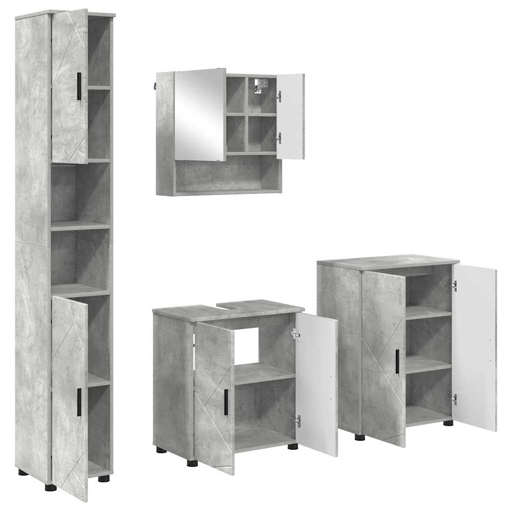 Badrumsmöbelset 4 pcs Betonggrå 61 x 35 x 64 cm