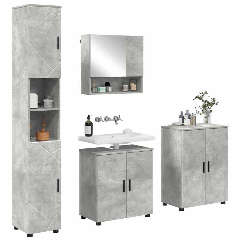 Badrumsmöbelset 4 pcs Betonggrå 61 x 35 x 64 cm