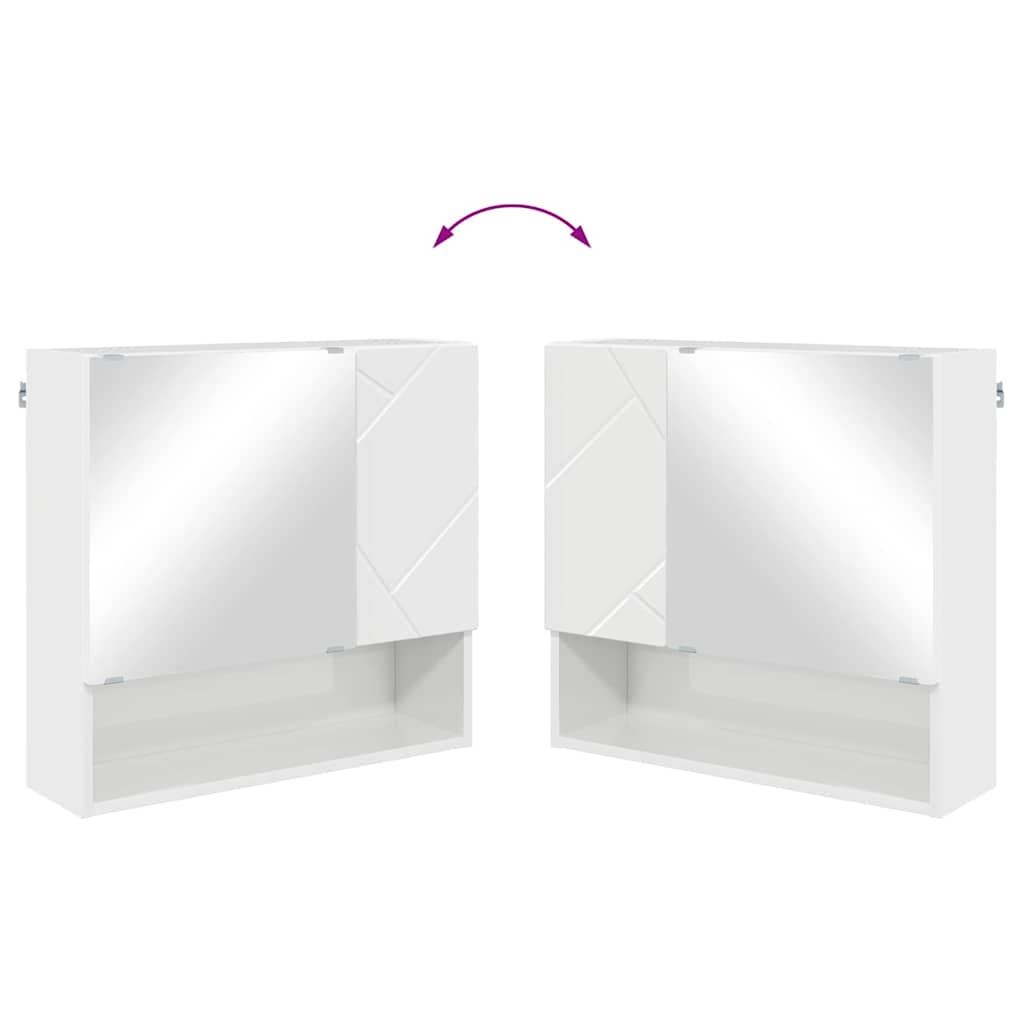 Badrumsmöbelset Väggmonterad 4 pcs Högglans Vit 61 x 35 x 64 cm