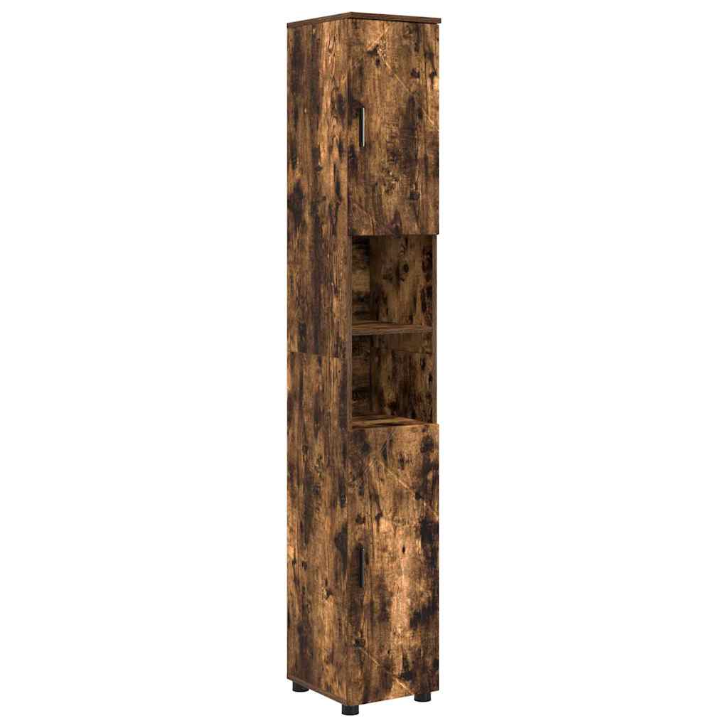 Badrumsmöbelset Väggmonterad 4 pcs Rökfärgad Ek 61 x 35 x 64 cm