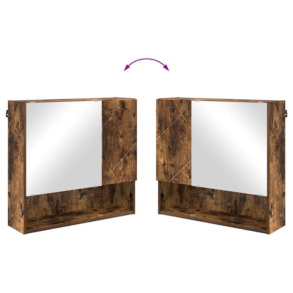 Badrumsmöbelset Väggmonterad 4 pcs Rökfärgad Ek 61 x 35 x 64 cm