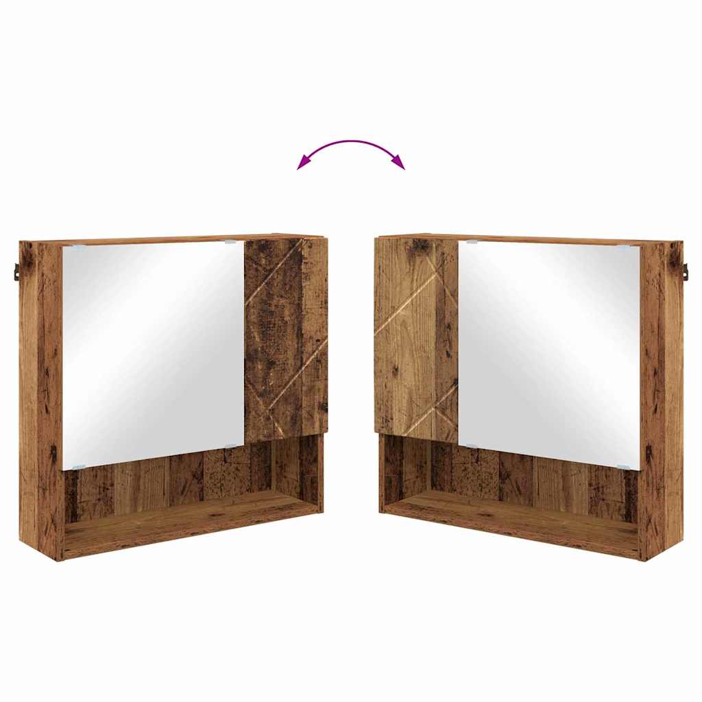 Badrumsmöbelset Väggmonterad 4 pcs Åldrat Trä 61 x 35 x 64 cm