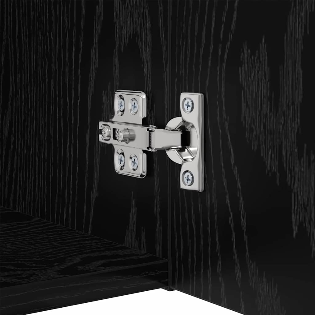 Vägg TV Skåp 4 pcs Svart ek 200 x 30 x 30 cm Träkomposit