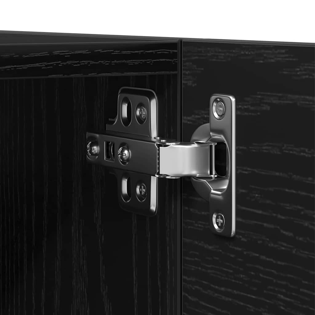 TV-skåp Set 4 pcs Svart ek 80 x 30 x 30 cm Konstruerat trä