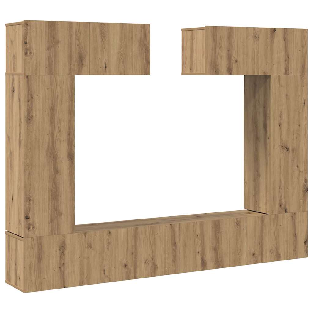 TV-skåpsset 6 pcs artisan ek 200 x 30 x 150 cm Konstruerat trä
