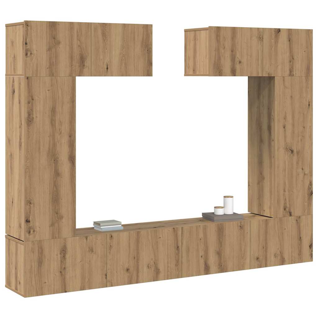 TV-skåpsset 6 pcs artisan ek 200 x 30 x 150 cm Konstruerat trä