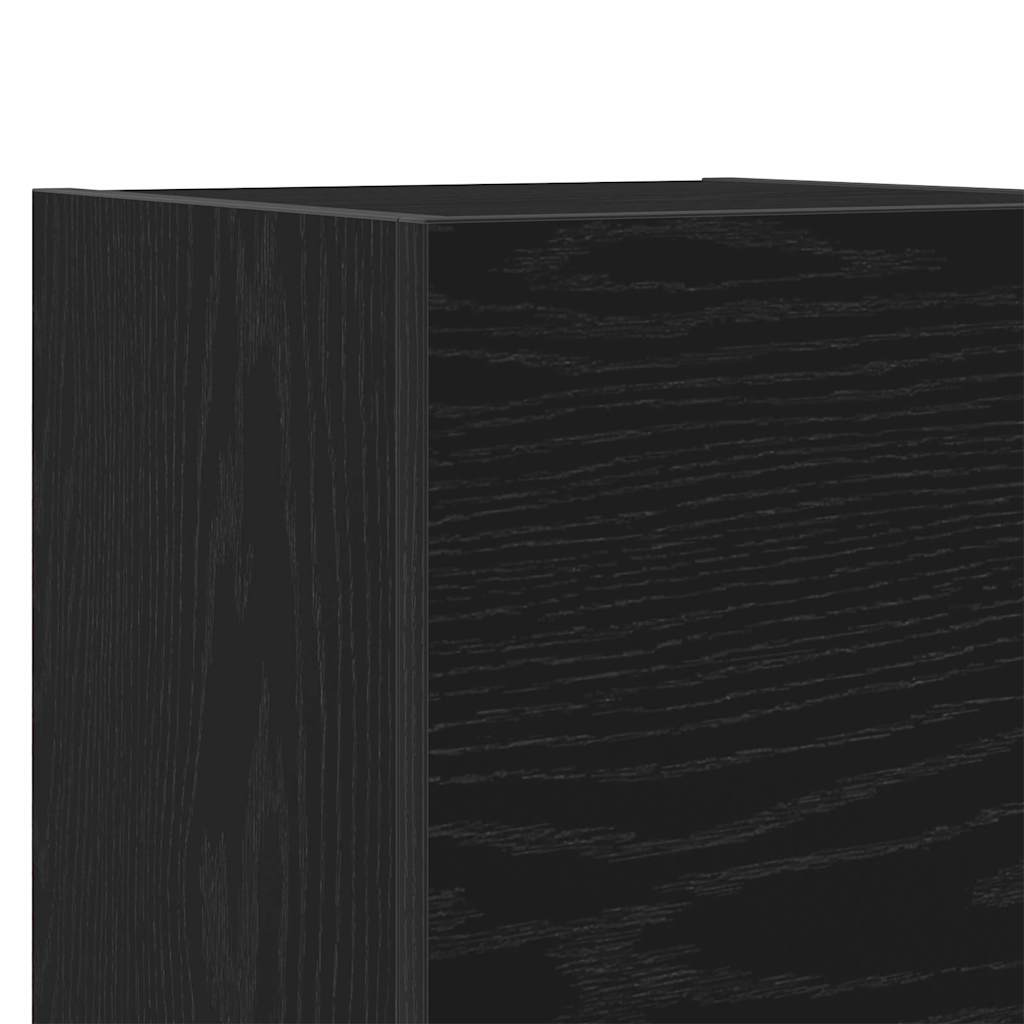 TV-skåpsset Väggmonterad 8 pcs Svart ek 190,5 x 28,5 x 151 cm
