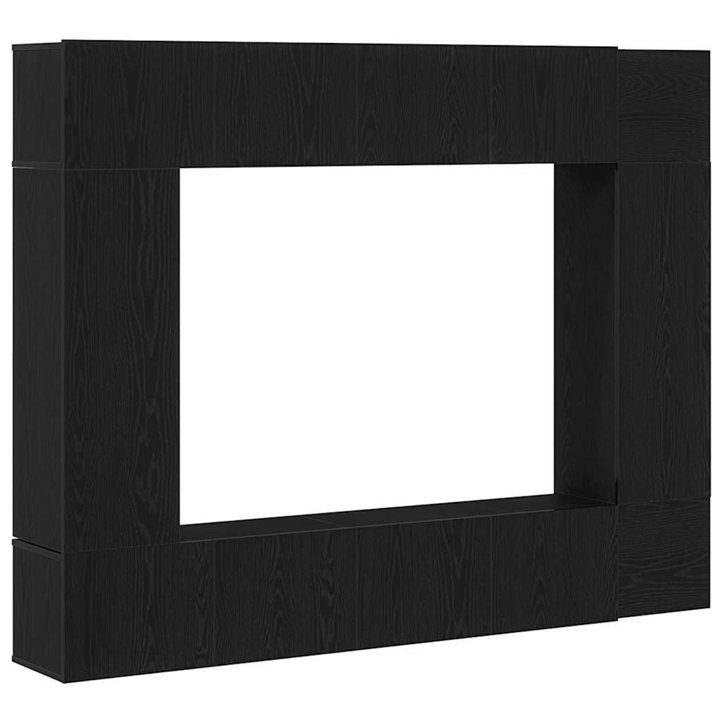 TV-skåpsset Väggmonterad 8 pcs Svart ek 190,5 x 28,5 x 151 cm