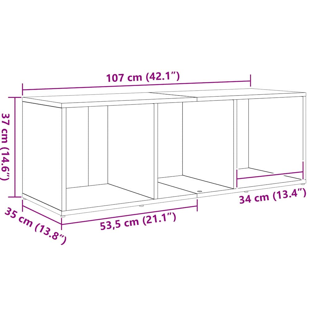 TV-skåp 3 pcs Svart 107 x 35 x 37 cm Konstruerat trä