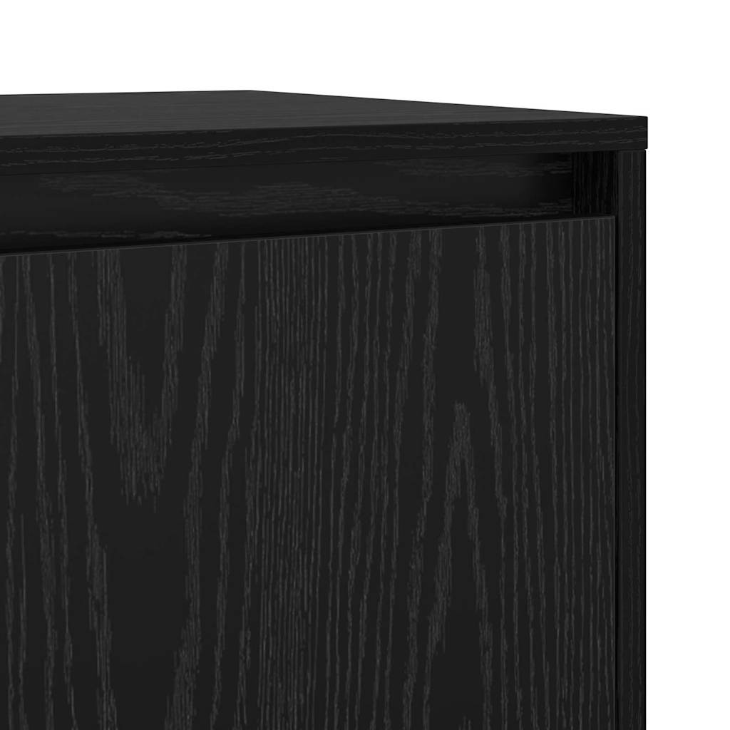 Skåp 2 pcs Svart ek 70 x 41 x 75 cm Konstruerat trä