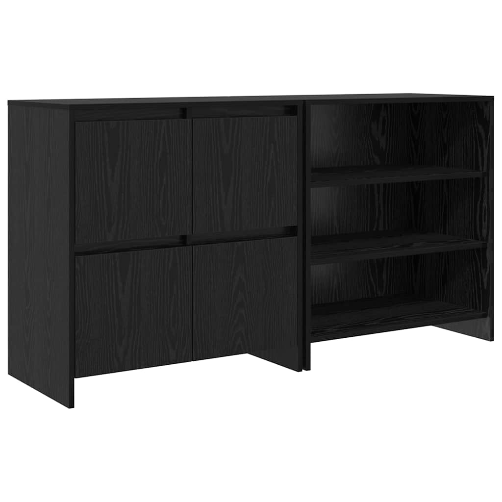 Skåp 2 pcs Svart ek 70 x 41 x 75 cm Konstruerat trä