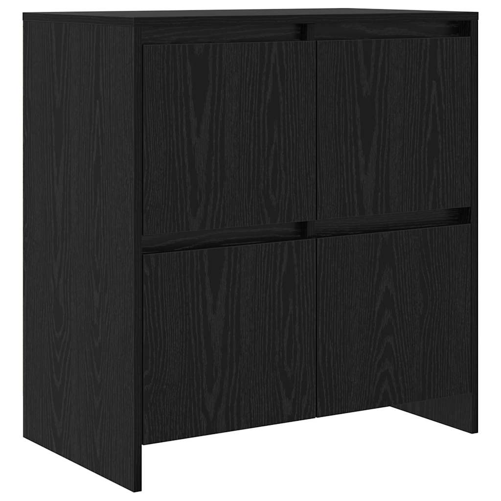 Skåp 2 pcs Svart ek 70 x 41 x 75 cm Konstruerat trä