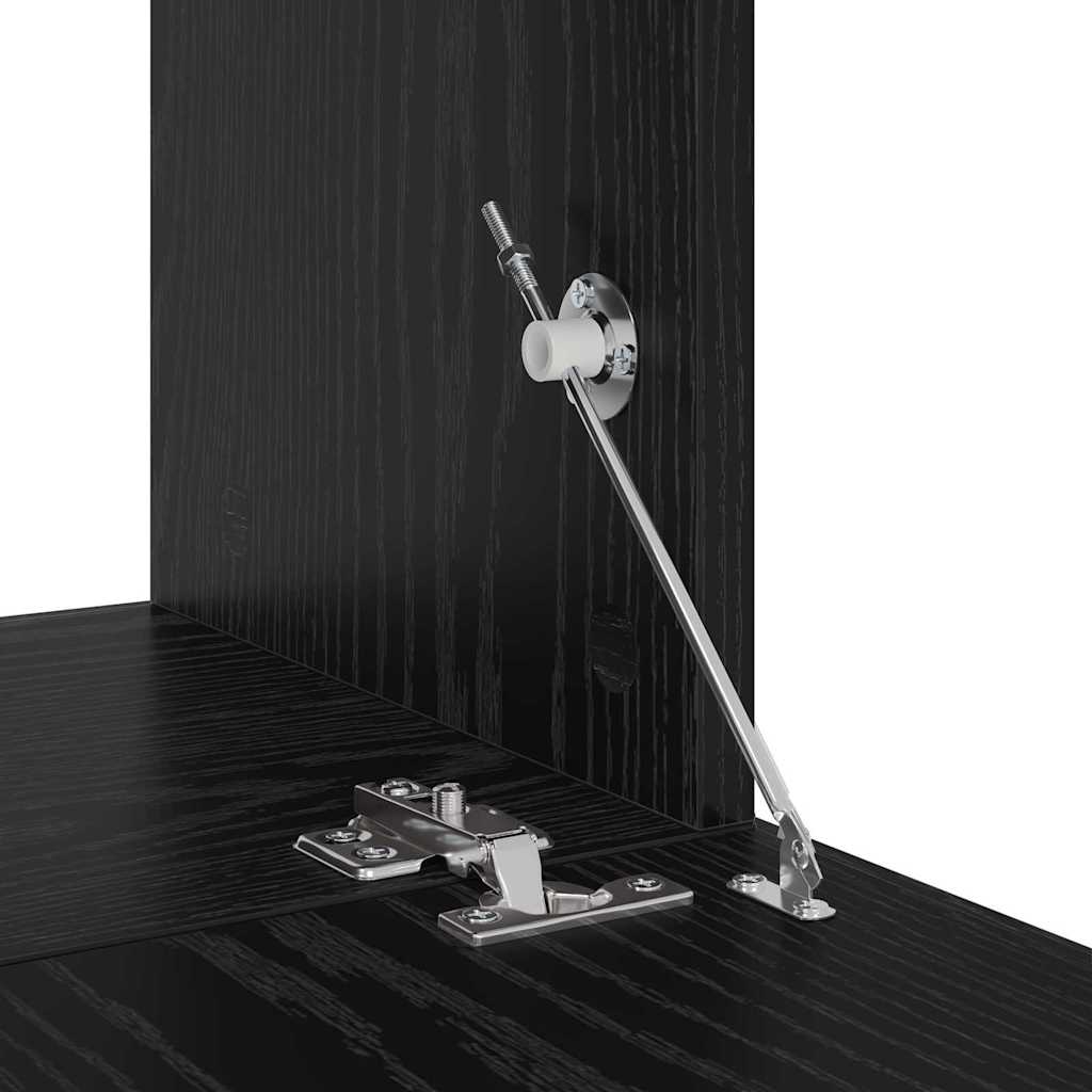 Vägg TV Skåp 4 pcs Svart Ek Small 80 x 30 x 30.5 cm