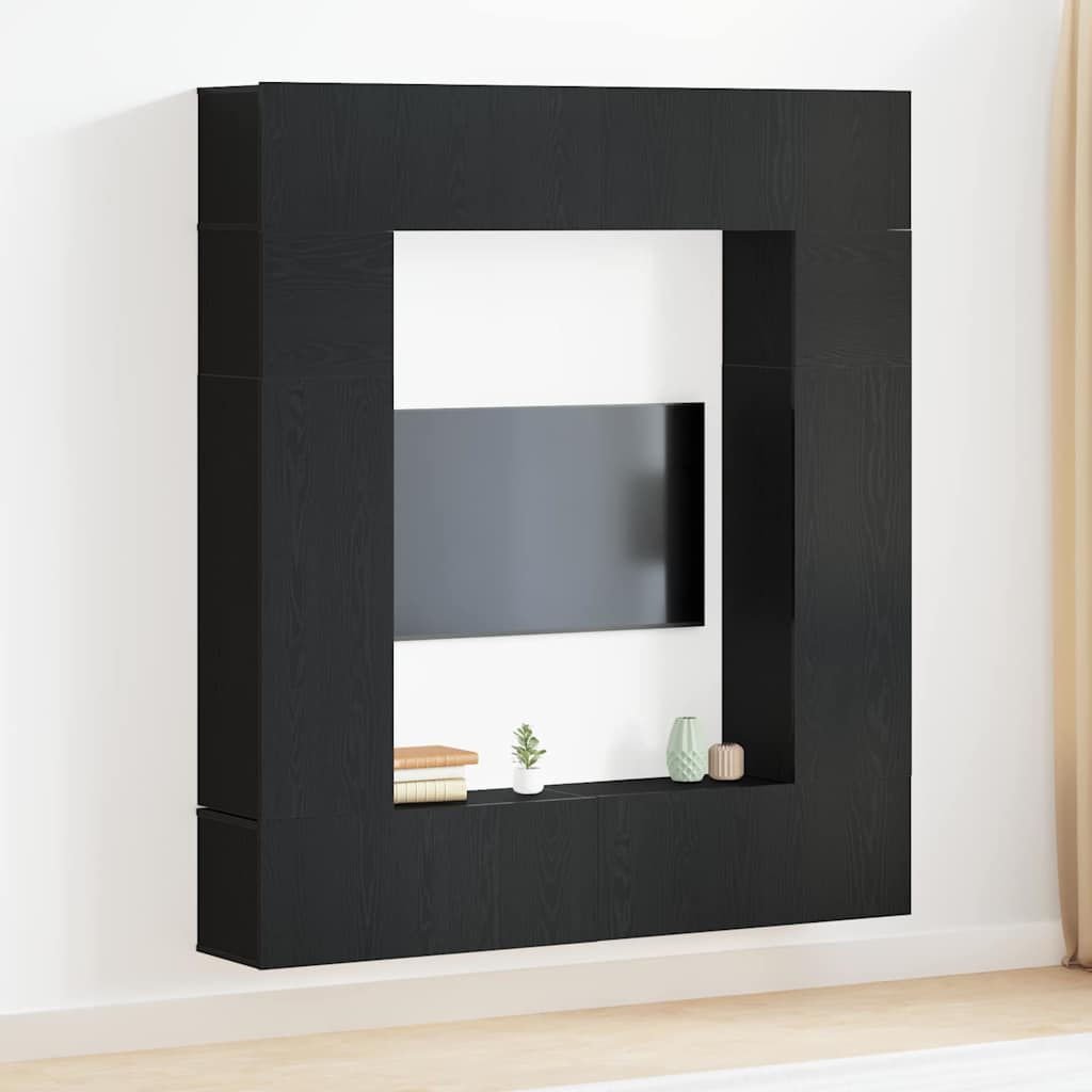 XXXXX TV-skåp 8 pcs Svart 80 x 30 x 30 cm