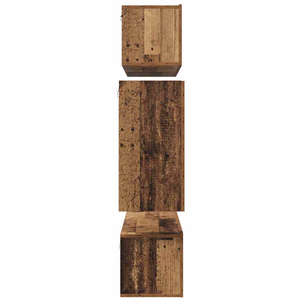 TV-skåpsset 6 pcs Gammalt trä 80 x 30 x 30 cm Konstruerat trä