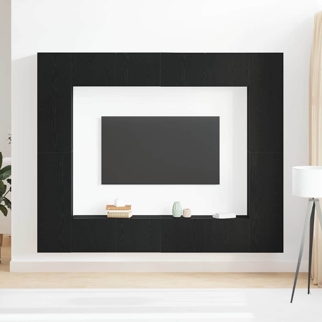 XXXXX TV-skåp 8 pcs Svart 221 x 30 x 180 cm