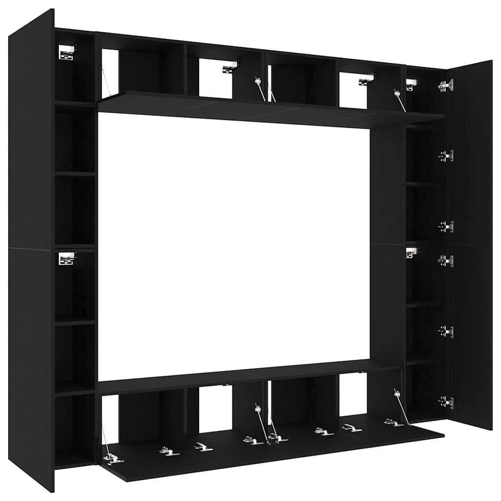XXXXX TV-skåp 8 pcs Svart 221 x 30 x 180 cm