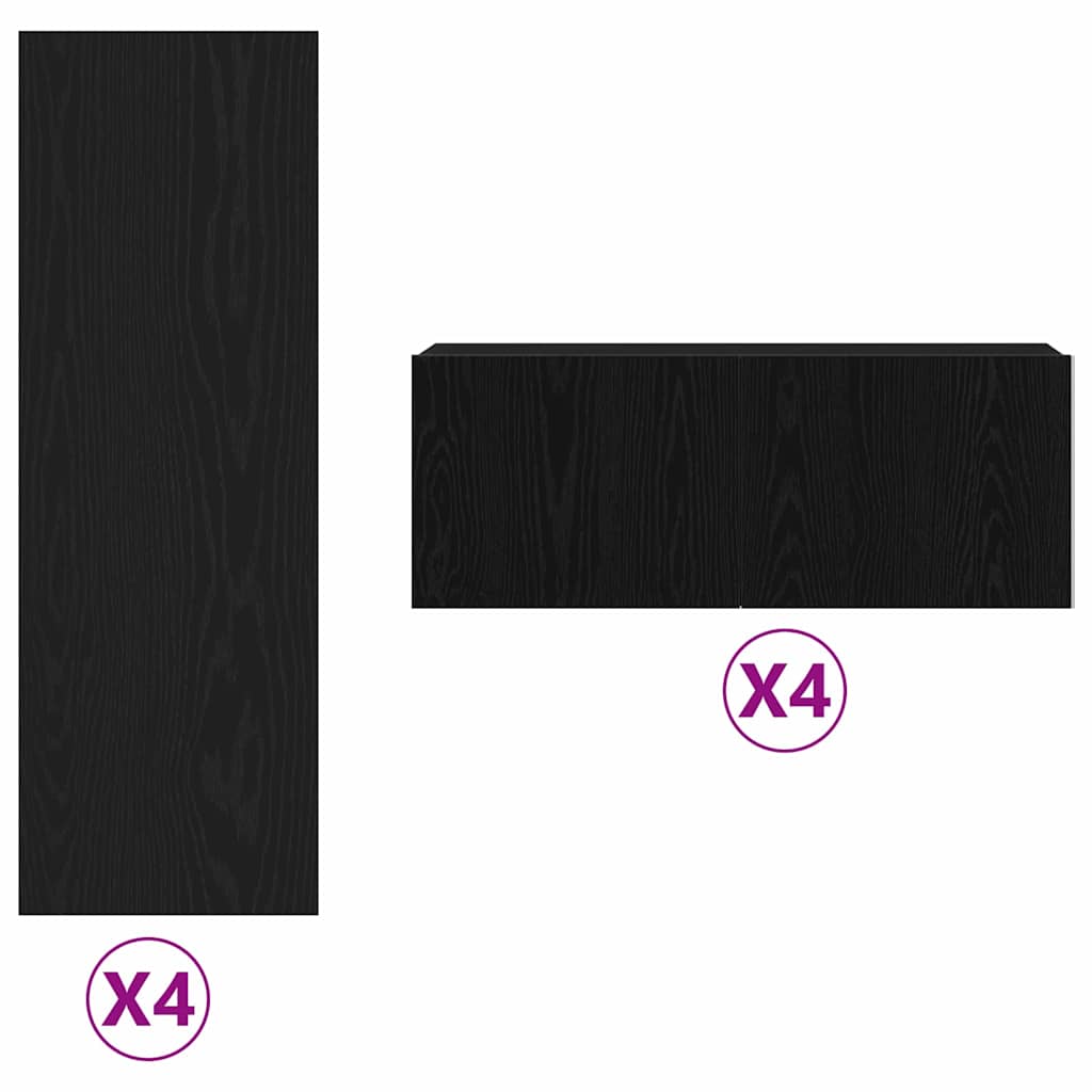 XXXXX TV-skåp 8 pcs Svart 221 x 30 x 180 cm