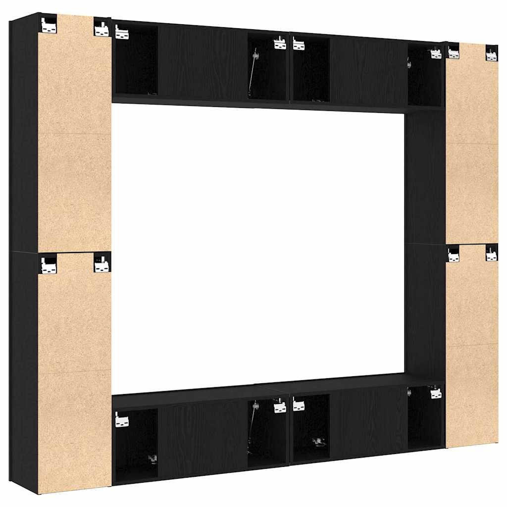 XXXXX TV-skåp 8 pcs Svart 221 x 30 x 180 cm
