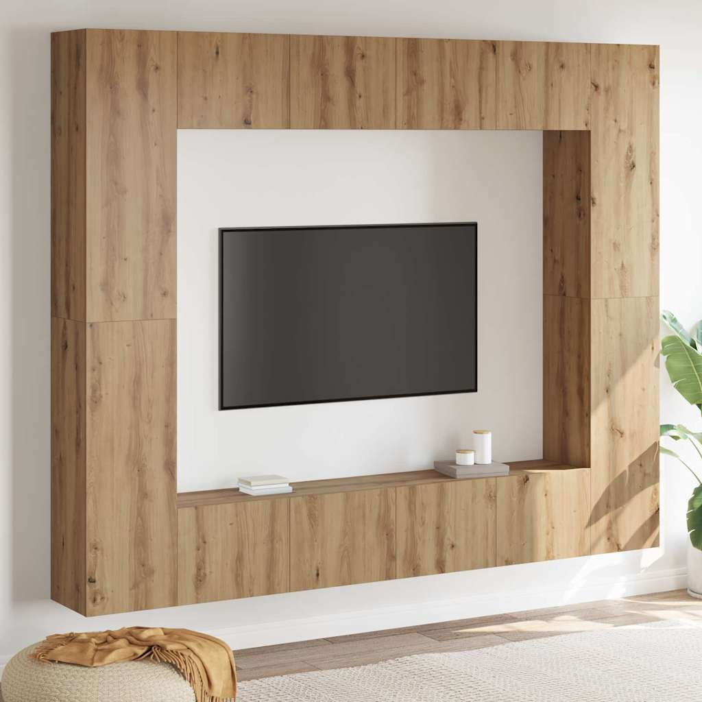 XXXXX TV-skåp 8 pcs Brun 221 x 30 x 180 cm