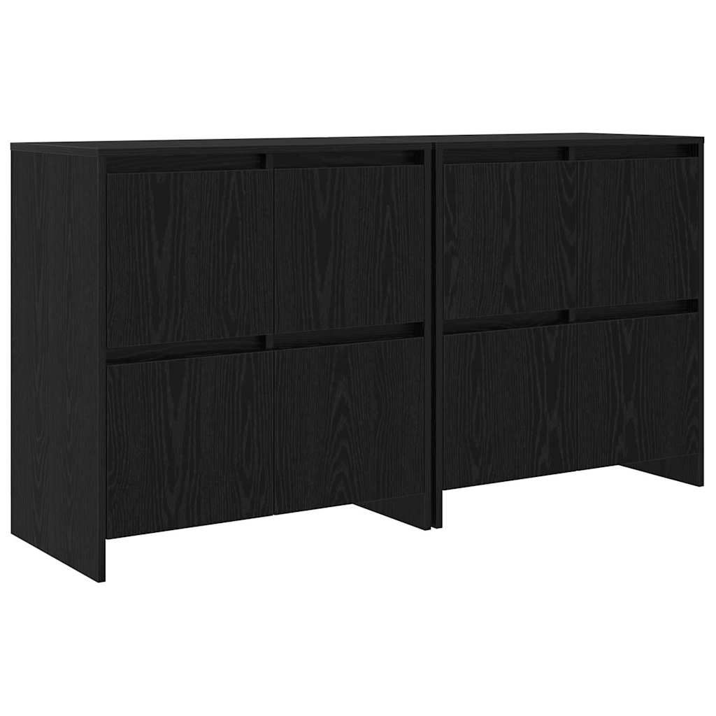 Skåp 2 pcs Svart ek 70 x 41 x 75 cm Konstruerat trä
