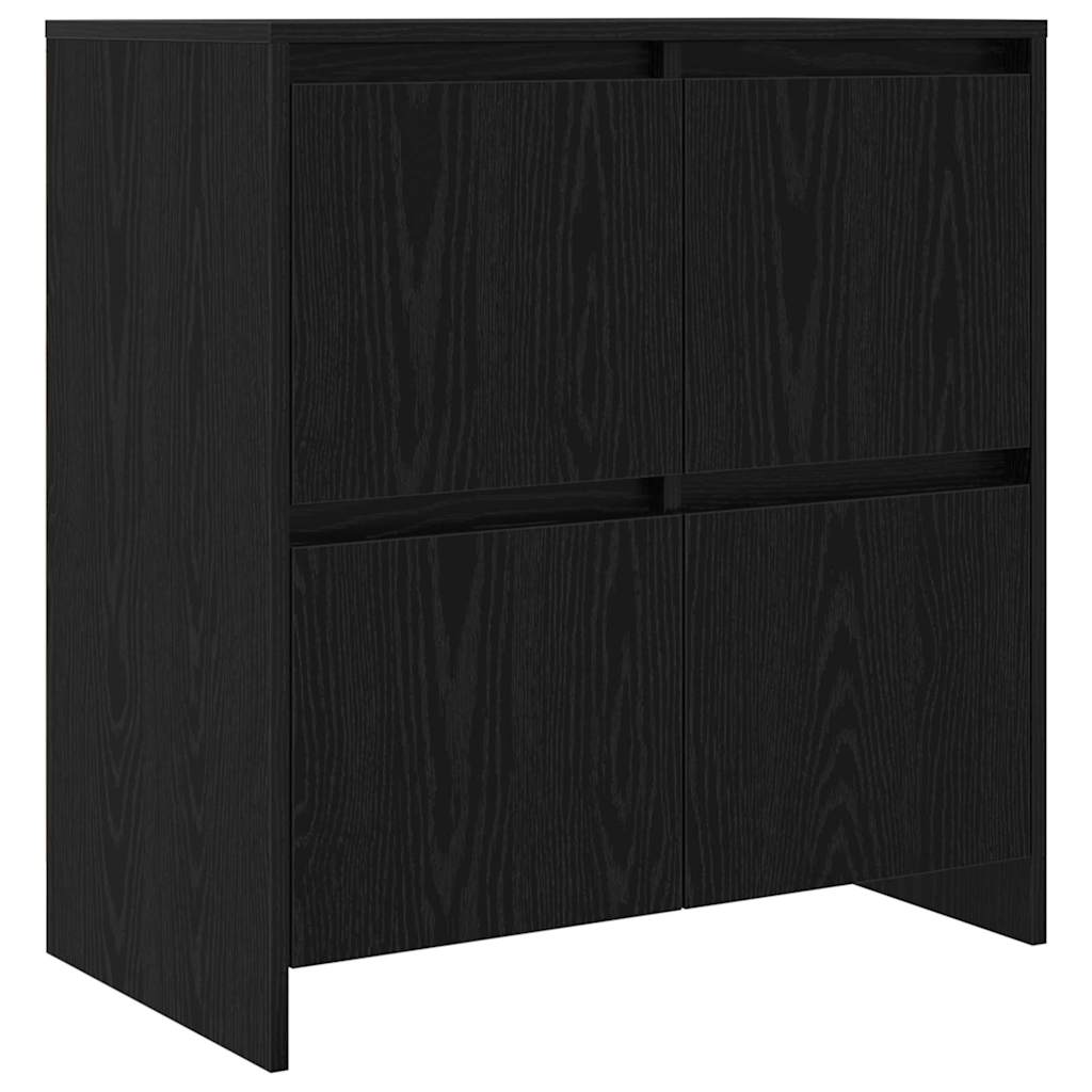 Skåp 2 pcs Svart ek 70 x 41 x 75 cm Konstruerat trä