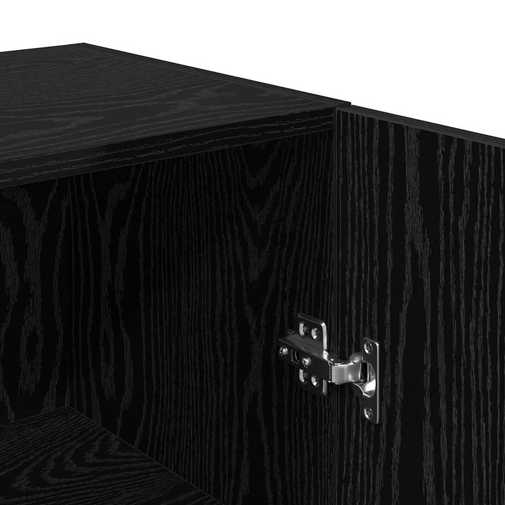 TV-skåpsset 4 pcs Svart ek 30.5 x 30 x 60 cm Konstruerat trä