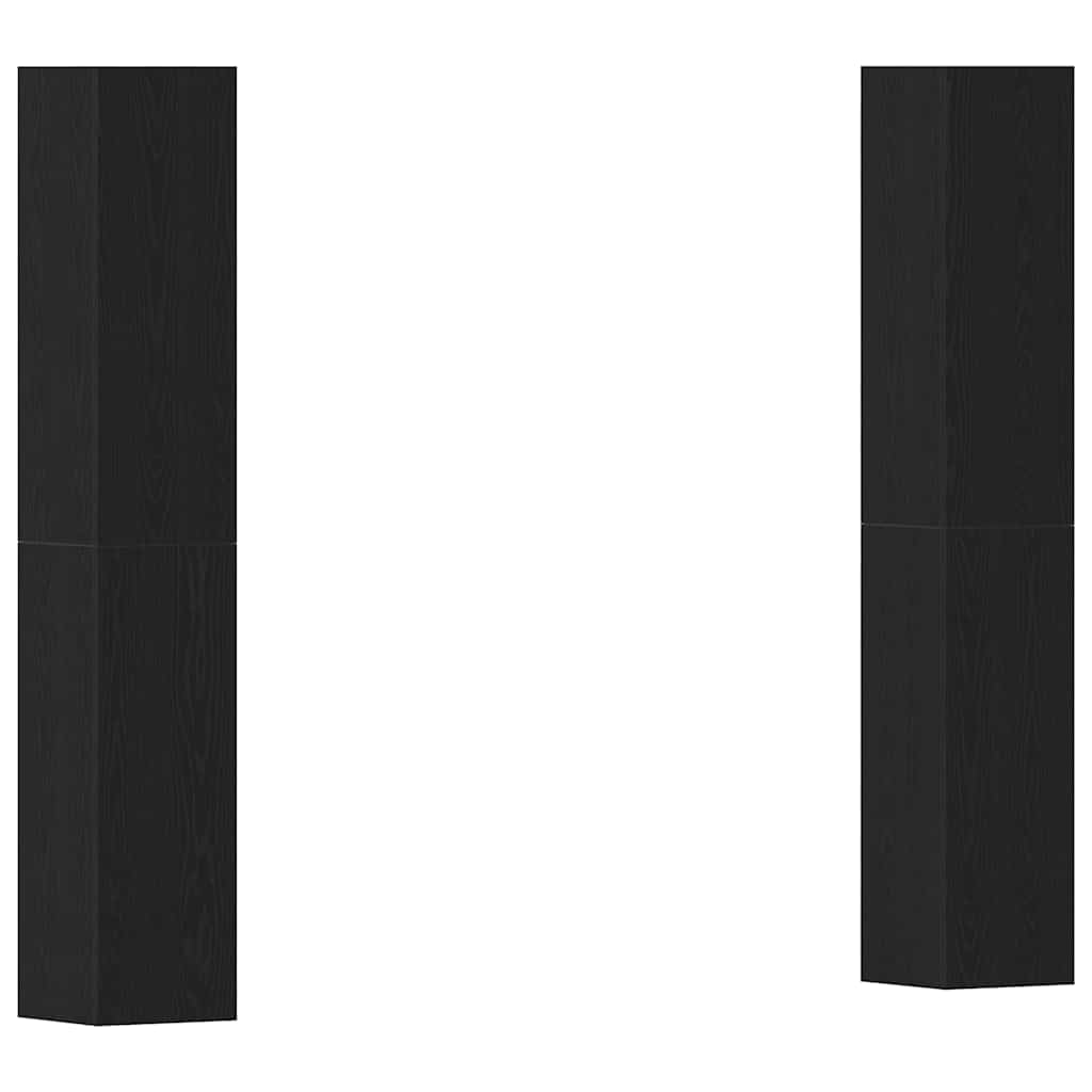 TV-skåpsset 4 pcs Svart ek 30.5 x 30 x 90 cm Konstruerat trä
