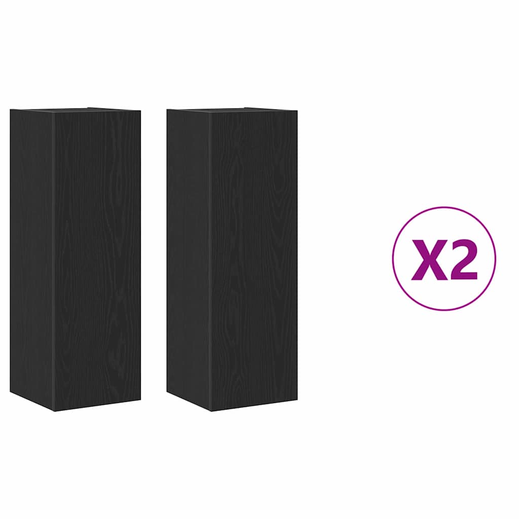 TV-skåpsset 4 pcs Svart ek 30.5 x 30 x 90 cm Konstruerat trä